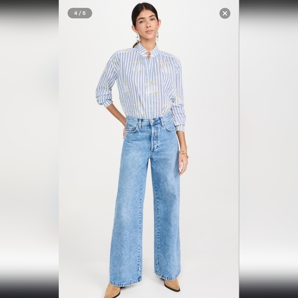 Alix Of Bohemia Kiki Magnolia Stripe Quiet Luxury Boho Tunic, Medium - Picture 1 of 7